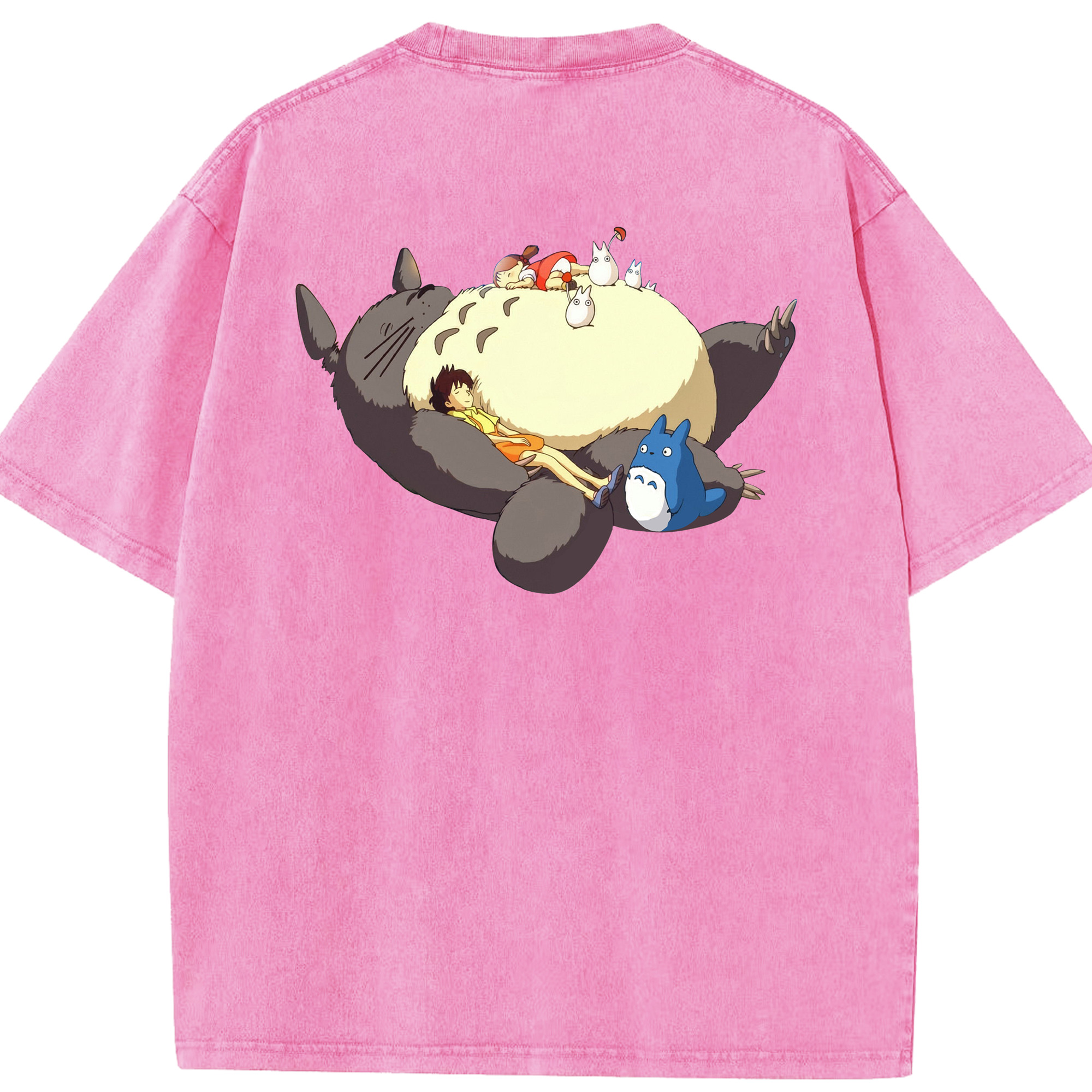 （画像用） となりのトトロ 草壁メイ 草壁サツキ My Neighbor Totoro Satsuki Kusakabe Mei Kusakabe 綿100% ヴィンテージ風 半袖Tシャツ（背面プリント）